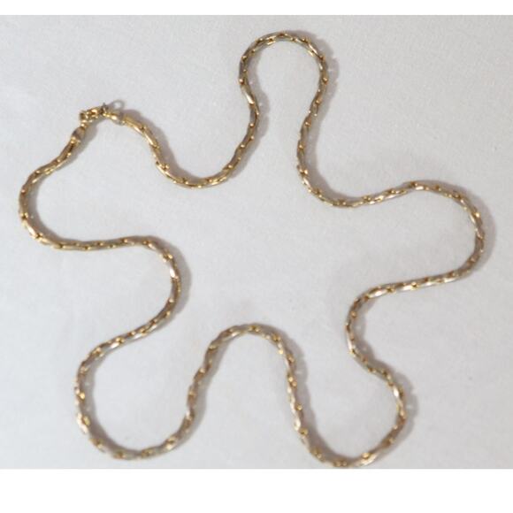 Mixed Metal Tone Necklace Long Link Chain Opera Length - Picture 2 of 6